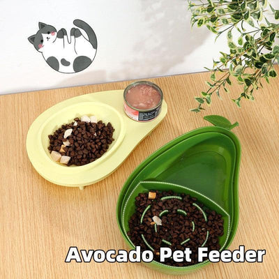 Avocado Pawsome Pet Feeding Set: Automatic Food Bowl and Water Dispenser