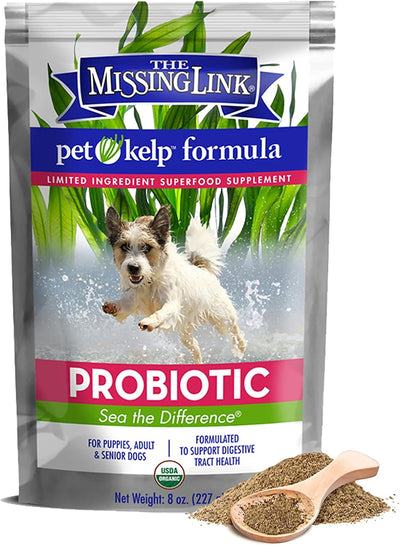 Pet Kelp Canine Probiotic 8Oz Superfood Powdered Supplement, Organic & Limited Ingredient Formula for Digestive Health of Dogs