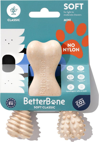 All-Natural, Nylon-Free Dog Chew Toys - Soft Density - Ideal for Light to Moderate Chewers - Non-Toxic, Promotes Dental Health, Splinter-Resistant, Sustainably Made